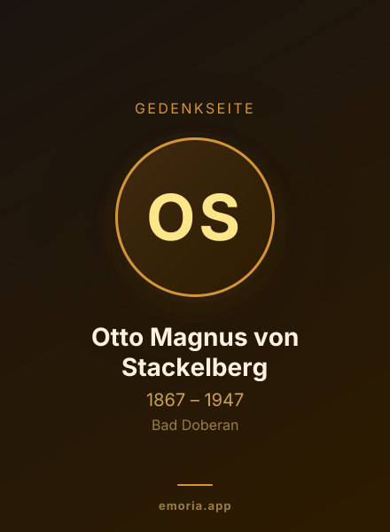 Gedenkportrait von Otto Magnus von Stackelberg