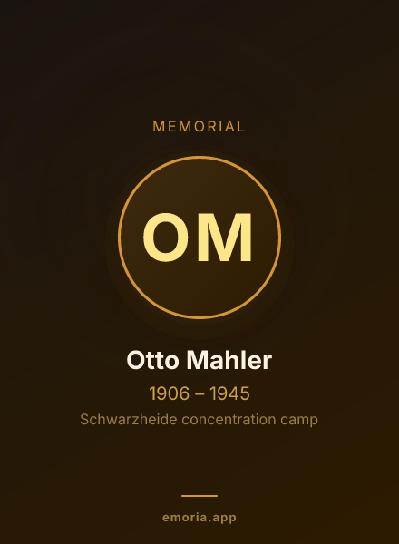 Memorial portrait of Otto Mahler