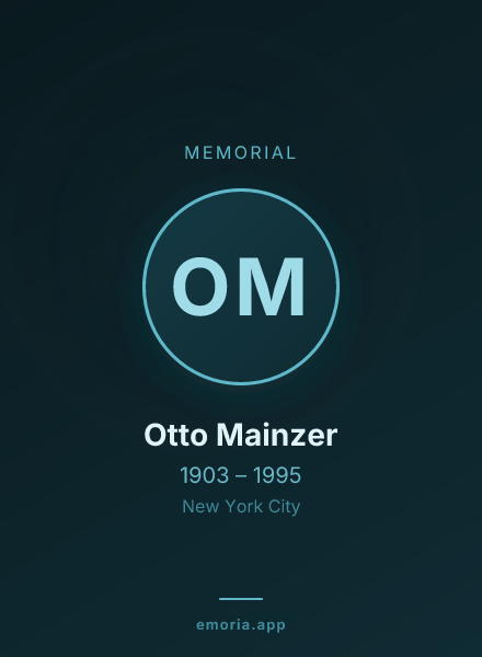 Memorial portrait of Otto Mainzer