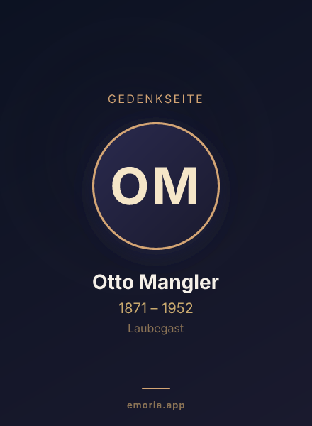 Gedenkportrait von Otto Mangler