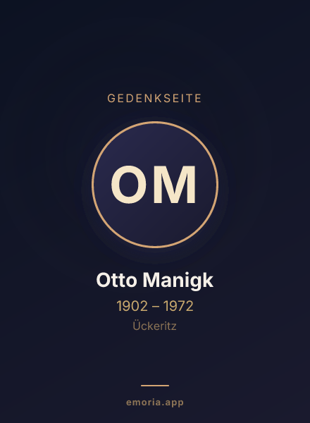 Gedenkportrait von Otto Manigk