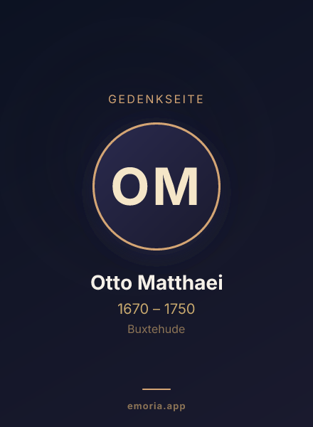Gedenkportrait von Otto Matthaei