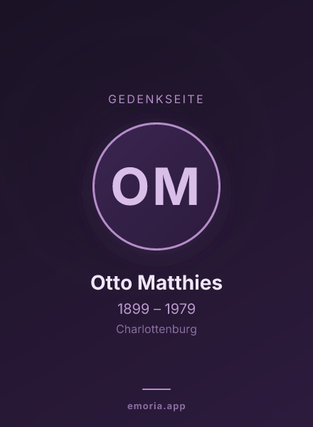 Gedenkportrait von Otto Matthies
