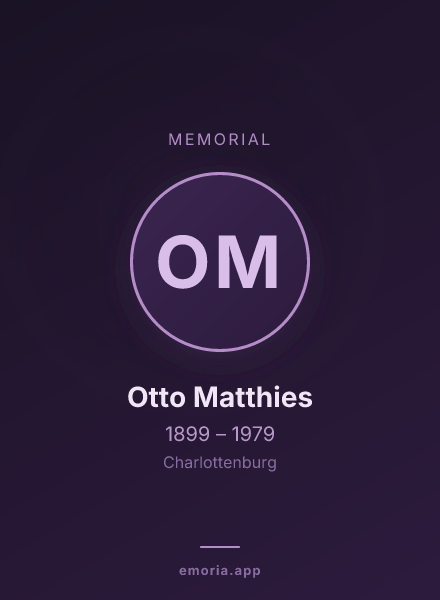 Memorial portrait of Otto Matthies