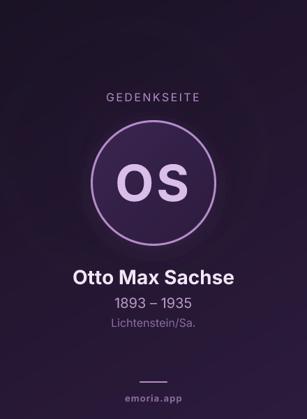 Gedenkportrait von Otto Max Sachse