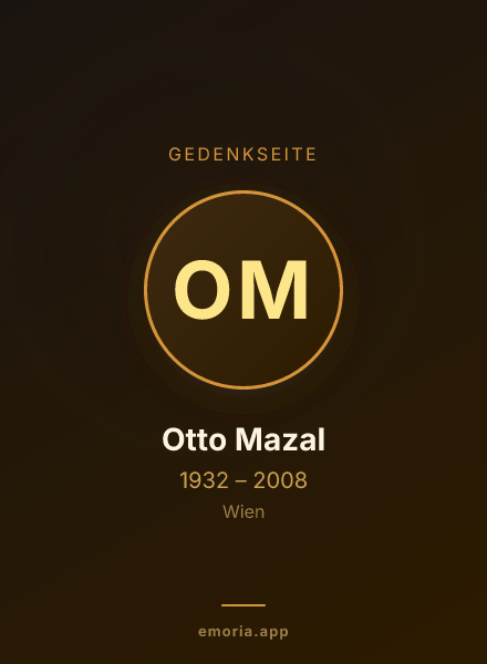 Gedenkportrait von Otto Mazal