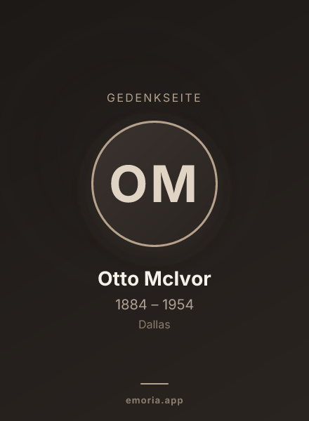 Gedenkportrait von Otto McIvor