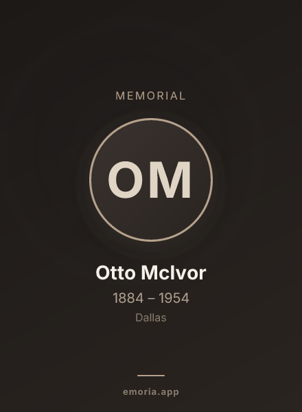 Memorial portrait of Otto McIvor