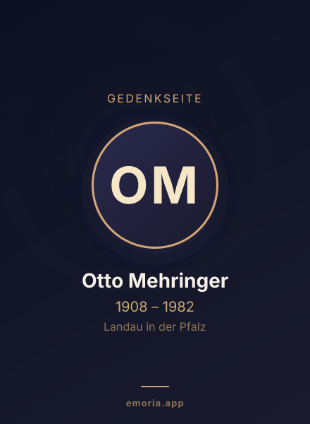 Gedenkportrait von Otto Mehringer