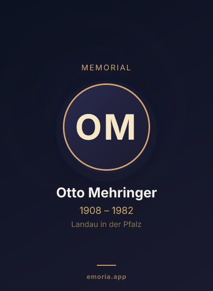 Memorial portrait of Otto Mehringer