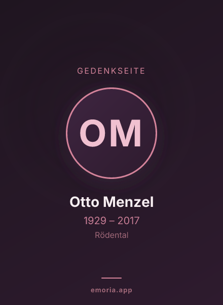 Gedenkportrait von Otto Menzel