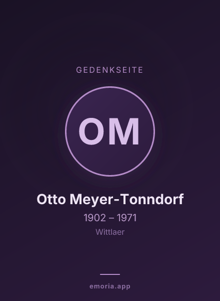 Gedenkportrait von Otto Meyer-Tonndorf