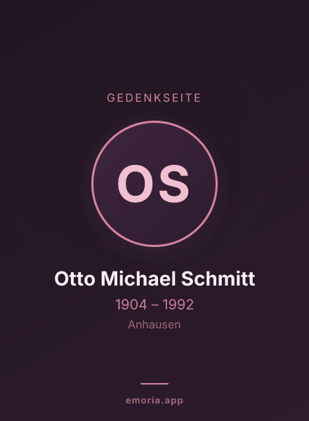 Gedenkportrait von Otto Michael Schmitt