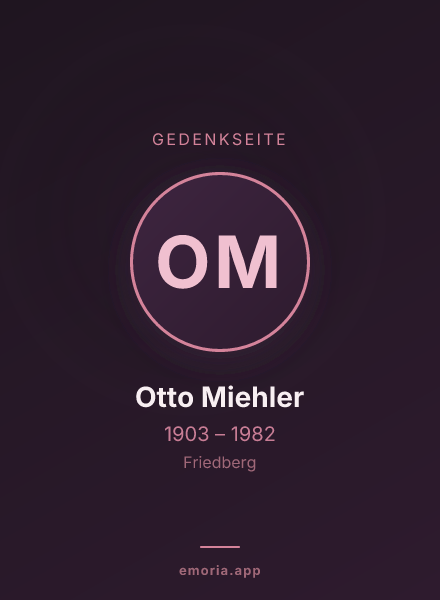 Gedenkportrait von Otto Miehler