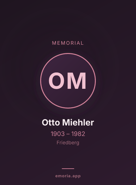 Memorial portrait of Otto Miehler