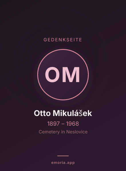 Gedenkportrait von Otto Mikulášek