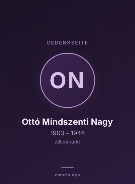 Gedenkportrait von Ottó Mindszenti Nagy