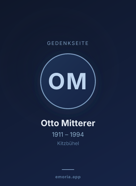 Gedenkportrait von Otto Mitterer