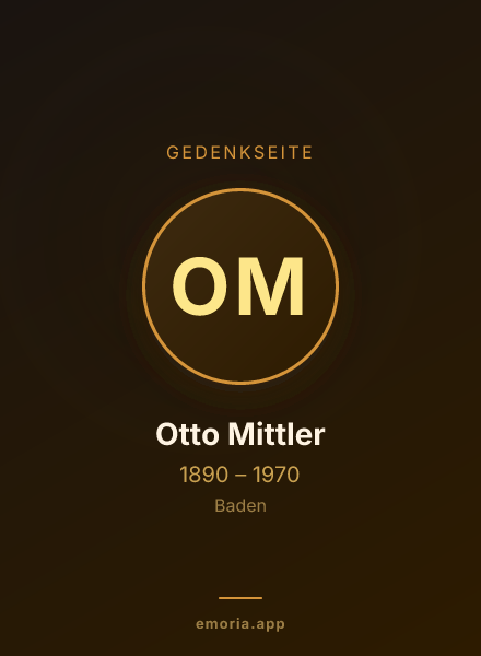 Gedenkportrait von Otto Mittler