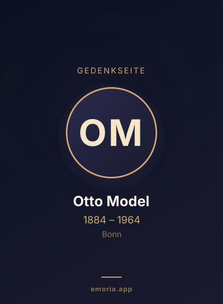 Gedenkportrait von Otto Model