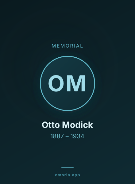 Memorial portrait of Otto Modick