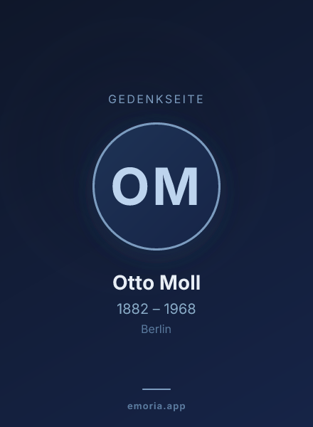 Gedenkportrait von Otto Moll