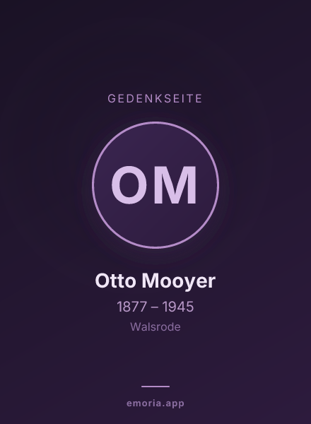 Gedenkportrait von Otto Mooyer