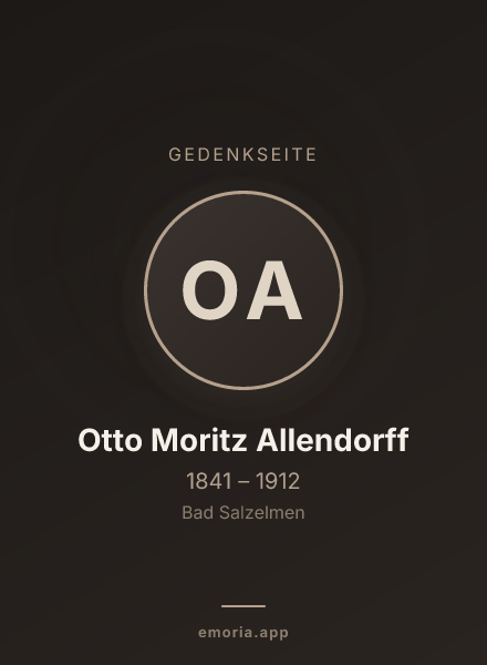 Gedenkportrait von Otto Moritz Allendorff