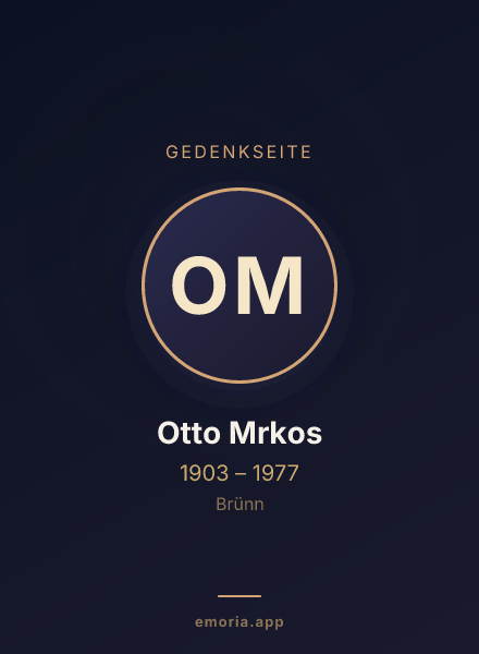 Gedenkportrait von Otto Mrkos