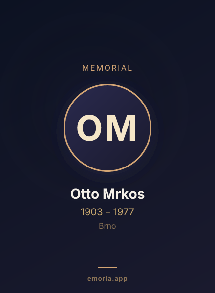 Memorial portrait of Otto Mrkos
