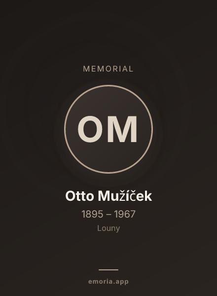 Memorial portrait of Otto Mužíček