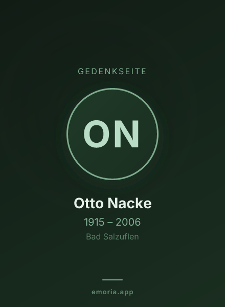 Gedenkportrait von Otto Nacke