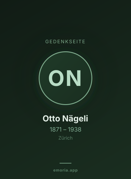Gedenkportrait von Otto Nägeli