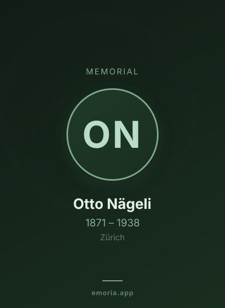 Memorial portrait of Otto Nägeli
