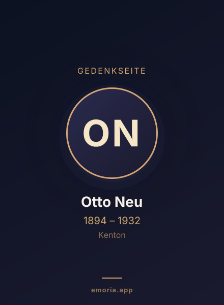 Gedenkportrait von Otto Neu