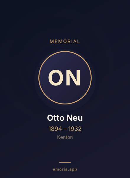 Memorial portrait of Otto Neu