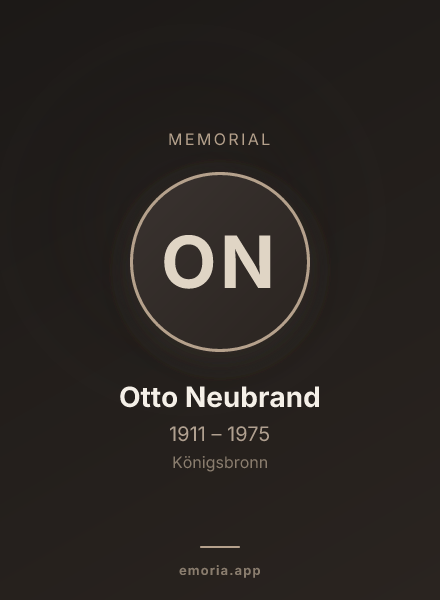 Memorial portrait of Otto Neubrand