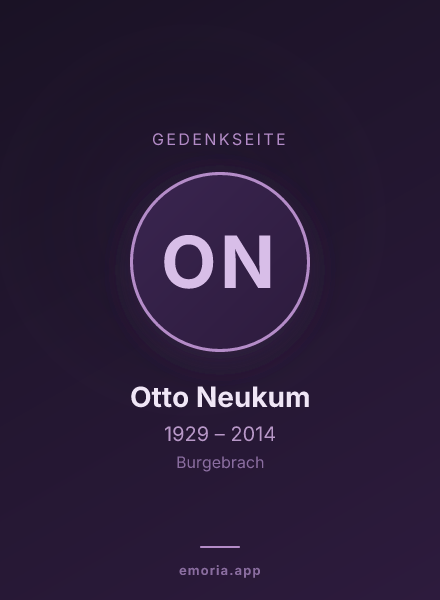 Gedenkportrait von Otto Neukum
