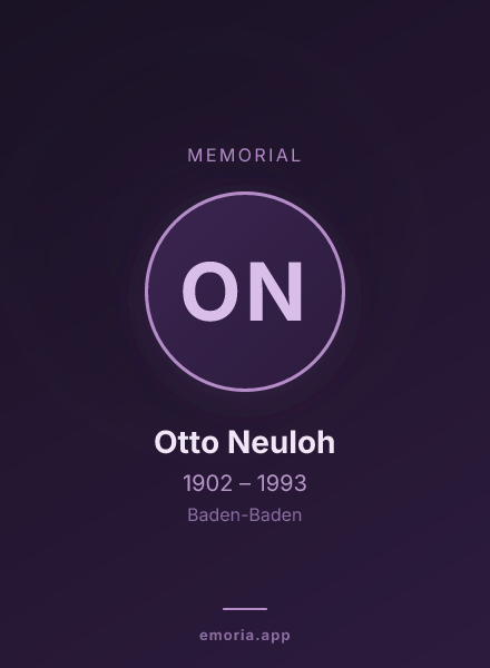 Memorial portrait of Otto Neuloh