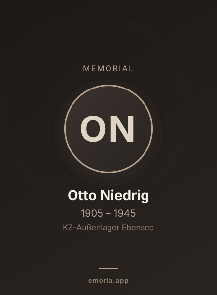 Memorial portrait of Otto Niedrig