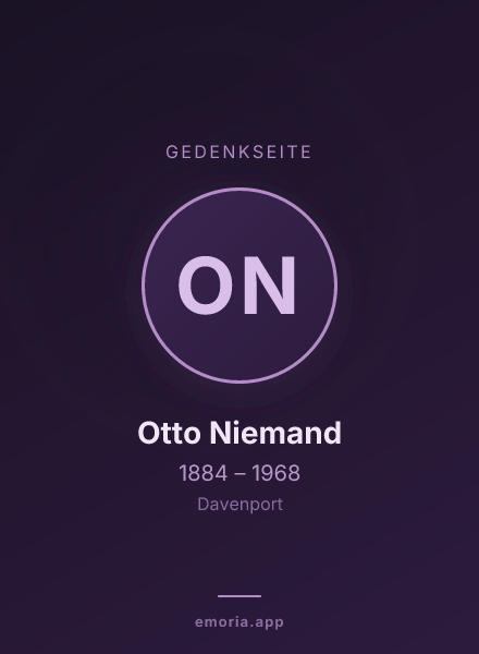Gedenkportrait von Otto Niemand