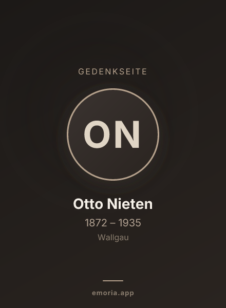 Gedenkportrait von Otto Nieten