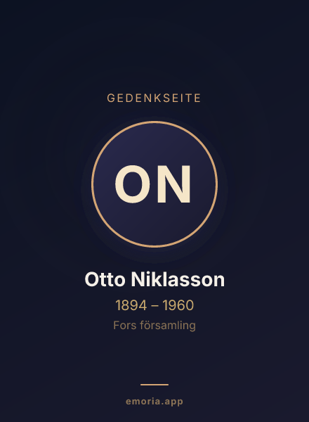 Gedenkportrait von Otto Niklasson