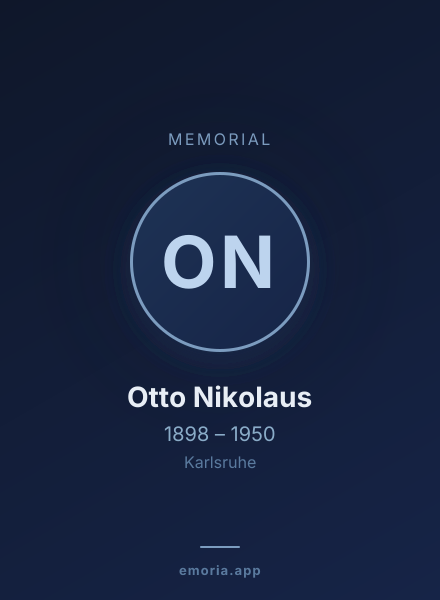 Memorial portrait of Otto Nikolaus