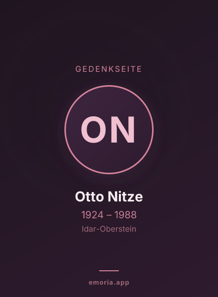Gedenkportrait von Otto Nitze