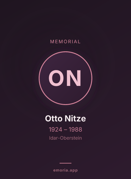 Memorial portrait of Otto Nitze