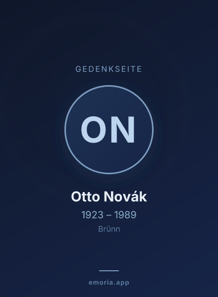 Gedenkportrait von Otto Novák