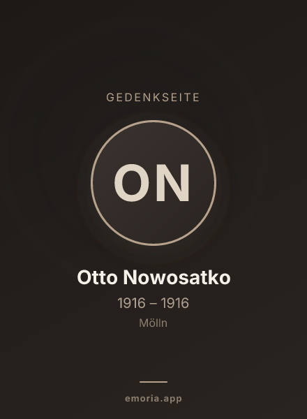 Gedenkportrait von Otto Nowosatko