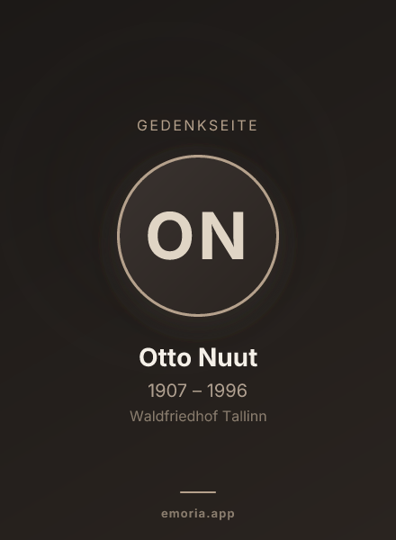 Gedenkportrait von Otto Nuut