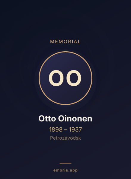 Memorial portrait of Otto Oinonen